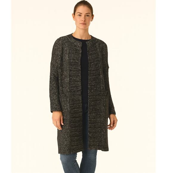 INHABIT Cotton Duster Cardigan Sweater Small Black NWT - Picture 1 of 7